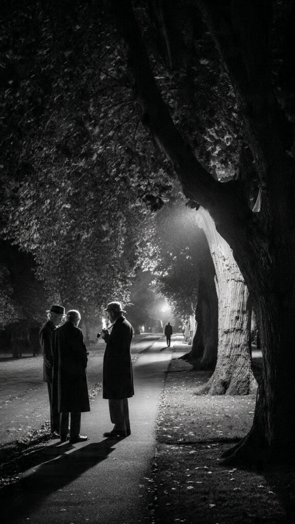 Lewis, Tolkien y Dyson conversando en Addison's Walk sobre el mito verdadero.